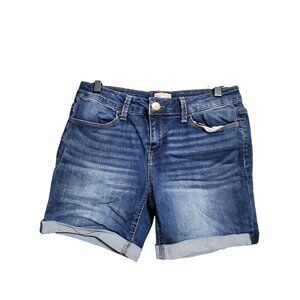 So  Cuffed Denim Jean Shorts Girls Size 16 Blue